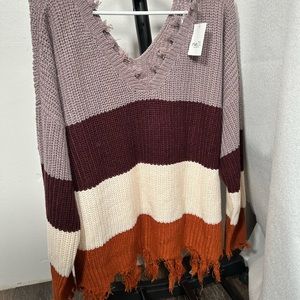 Knitted long sleeve blouse